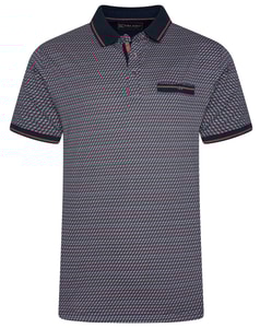 KAM Geo Print Poloshirt Marineblau